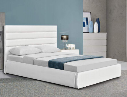 Letto di piattaforma ricoperto moderno con la testata bianca 50pcs MOQ