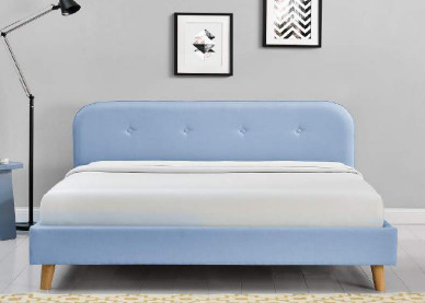 Colore blu di modo moderno della struttura del letto del compensato ricoperto tessuto