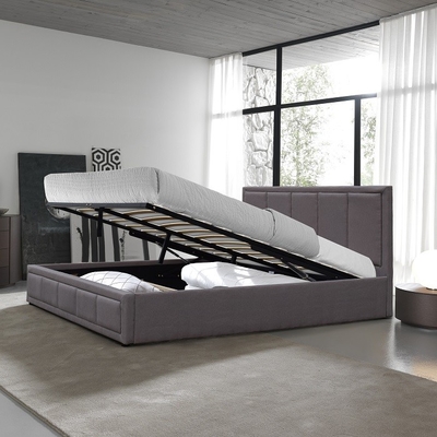 Di legno scuri di Grey Double Size Linen Fabric ricoperti inseriscono i produttori all'ingrosso del letto