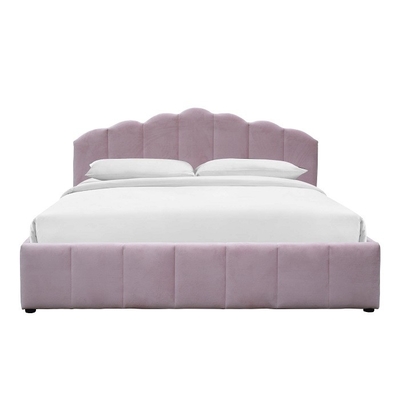 Struttura ricoperta rosa romantica del letto matrimoniale del compensato della struttura del letto per la camera da letto