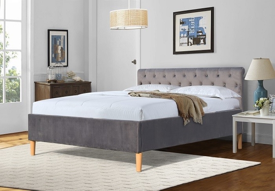 Dimensione del doppio di Grey Tufted Upholstered Platform Bed per i produttori all'ingrosso del letto della camera da letto