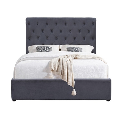 Il compensato della struttura del letto di Grey King Size Upholstered Storage facile monta con la testata delle orecchie