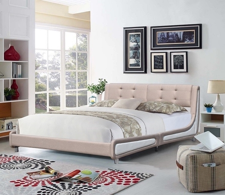 Stile moderno comodo del tessuto di tela della struttura di re Size Upholstered Bed