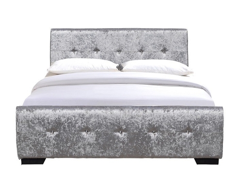 La dimensione Grey Upholstered Bed Frame With della regina ha trapuntato i bottoni di Diamante sulla testata