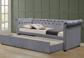 Posto letto per ricoveri giornalieri di Grey Colour Multifunctional Upholstered Trundle con stoccaggio
