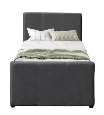 La struttura scura di Grey Linen Wooden Twin Daybed con allungabile far rotolare per la camera da letto