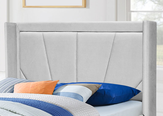 Struttura leggera del letto di stoccaggio della piattaforma dell'OEM di Grey Fabric con la testata alata ricoperta