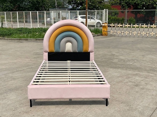 I bambini hanno ricoperto la progettazione a forma di della piattaforma del fondamento della testata dell'arcobaleno della struttura del letto