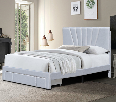 80 x 60 pollici rivestimento di letto imbottito Queen Size cassetto di tessuto di lino sul pedanaio