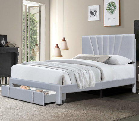 80 x 60 pollici rivestimento di letto imbottito Queen Size cassetto di tessuto di lino sul pedanaio