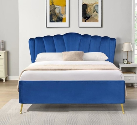 Double Size Bsci Lift Storage Bed Frame Elegante Tessuto di velluto grigio ottomano
