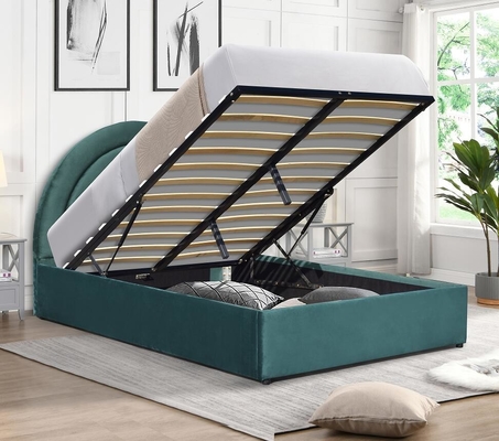 Letto di stoccaggio orientato al dettaglio per ascensori di gas Forma curva tabellone di testa arcobaleno Tessuto grigio
