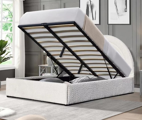 Letti con ascensore a gas imbottiti King Size Camera da letto in tessuto blu rilassante