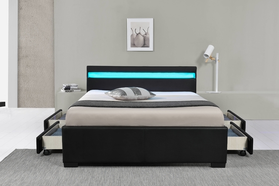 Letto imbottito a LED ha luci a LED per aiutarti a dormire e contiene quattro cassetti di stoccaggio