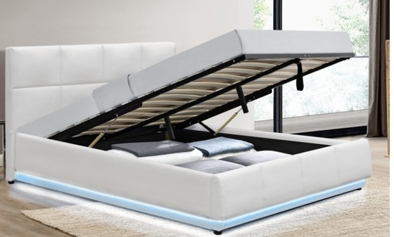 Letto di scorta in pelle finta con luce a LED per dormire bene