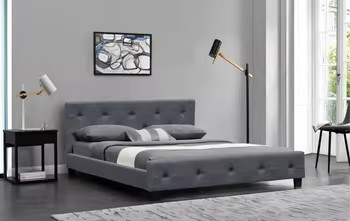 Morbida e bella telaio per letto imbottito con testa di letto curva e design unico