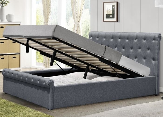 Colore opzionale Legno reale Gas Lift Storage Full size Letto comodo per dormire CE