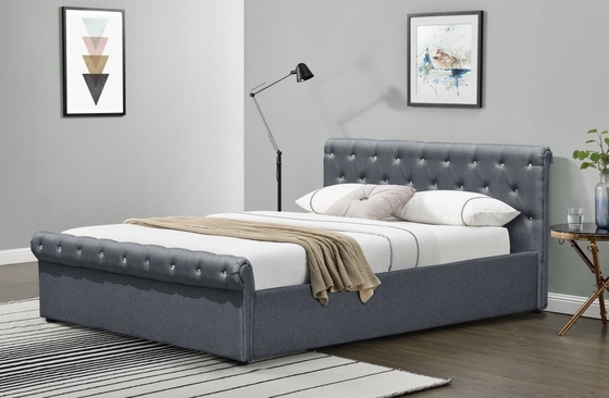 Colore opzionale Legno reale Gas Lift Storage Full size Letto comodo per dormire CE