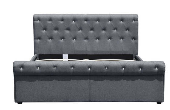 Colore opzionale Legno reale Gas Lift Storage Full size Letto comodo per dormire CE