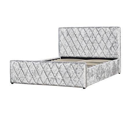 Schiacci il letto leggero dell'ascensore di gas di Grey Velvet Bed Frame Fabric con il certificato di stoccaggio contabilità elettromagnetica