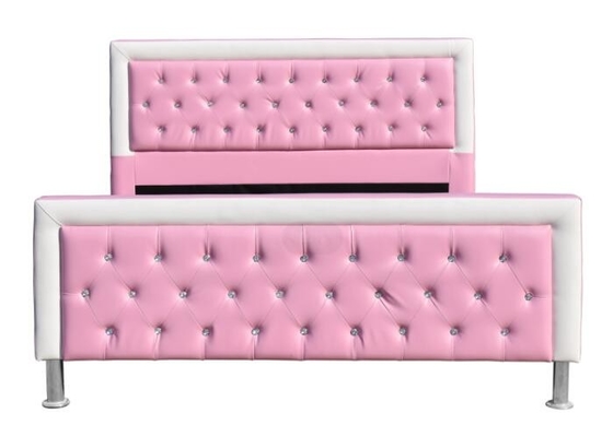 Dimensione di cuoio del Faux della struttura del letto ricoperta bambini rosa SF883 doppia