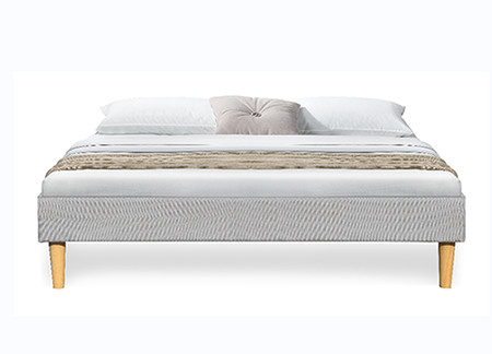 Struttura leggera di Gray Linen Soft Upholstered Bed senza testata