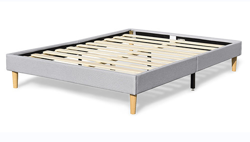 Struttura leggera di Gray Linen Soft Upholstered Bed senza testata