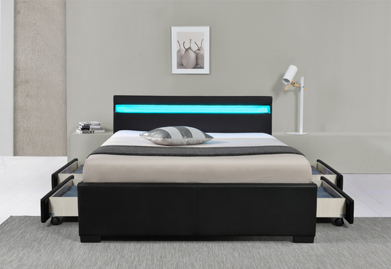 Il Faux LED di cuoio dell'unità di elaborazione ha ricoperto il letto con il cassetto di stoccaggio 12 mesi di garanzia