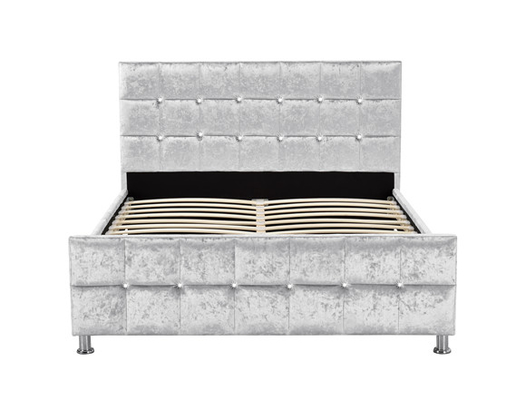 Struttura del letto di dimensione di Crystal Button European Style King con il tessuto del velluto schiacciato testata