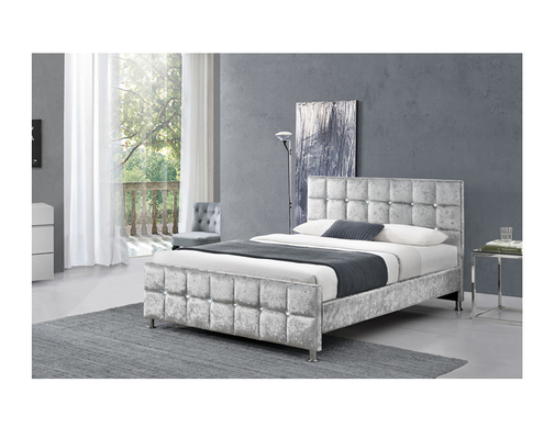 Struttura del letto di dimensione di Crystal Button European Style King con il tessuto del velluto schiacciato testata