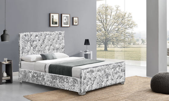Stile della testata dei bottoni lussuosi della struttura di Crystal Tufted Velvet Upholstered Bed alto