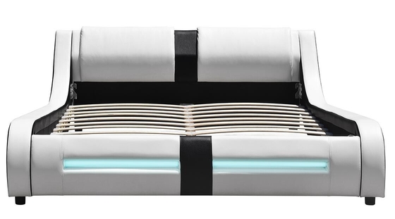 Di lusso di cuoio di re Bed Frame Curve del Faux moderno del LED ricoperto