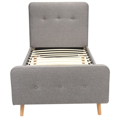 I singoli bambini di dimensione hanno ricoperto il ODM di Grey Linen Fabric della luce del compensato del letto