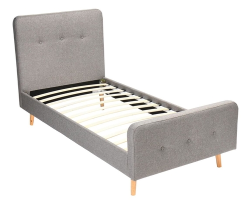 I singoli bambini di dimensione hanno ricoperto il ODM di Grey Linen Fabric della luce del compensato del letto