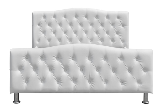 Struttura bianca Crystal Buttons BSCI del letto di Diamond Tufted Leather Queen Size