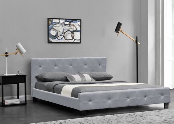Luce facile Grey Fabric Bed Frame di re Single Upholstered Bed dell'Assemblea