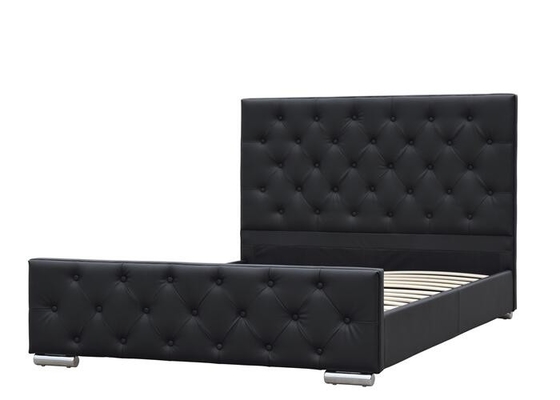 Stile di cuoio schiacciato di Europa del Faux nero del compensato della struttura di re Size Upholstered Bed del velluto