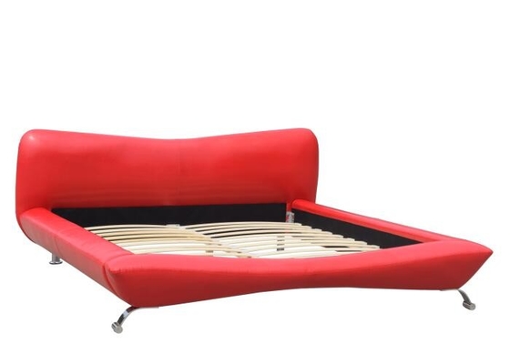 Re di lusso Size del compensato del Faux della struttura di cuoio rossa del letto 84cm