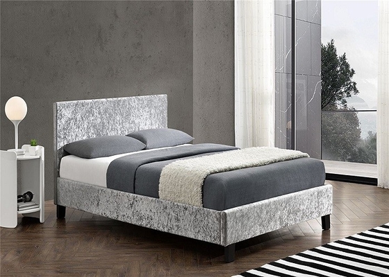 La dimensione della regina SF833 ha ricoperto la testata di Grey Crush Velvet Fabric With della struttura del letto