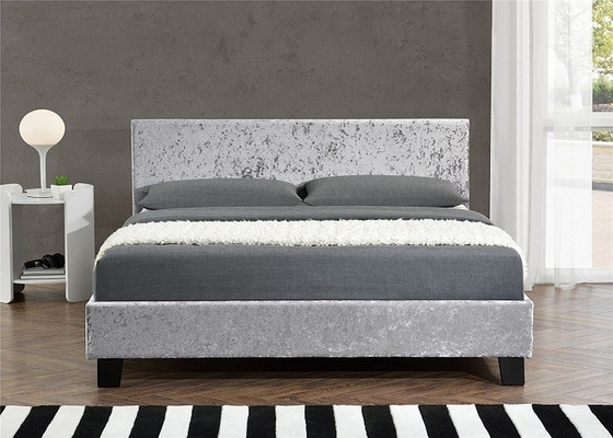 La dimensione della regina SF833 ha ricoperto la testata di Grey Crush Velvet Fabric With della struttura del letto
