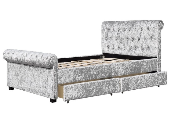 La camera da letto europea trapuntata ricoperta di dimensione della regina del letto di stoccaggio ha personalizzato