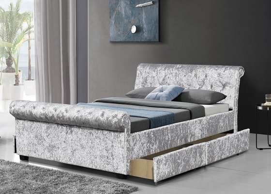 La camera da letto europea trapuntata ricoperta di dimensione della regina del letto di stoccaggio ha personalizzato