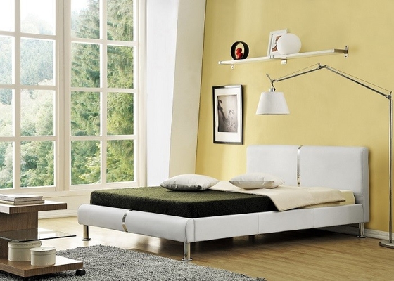 Certificazione di cuoio del CE ROSH BSCI del letto del Faux semplice della camera da letto