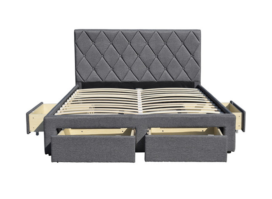 Tessuto del velluto del letto di re Size Tufted Storage dell'OEM con quattro cassetti di stoccaggio