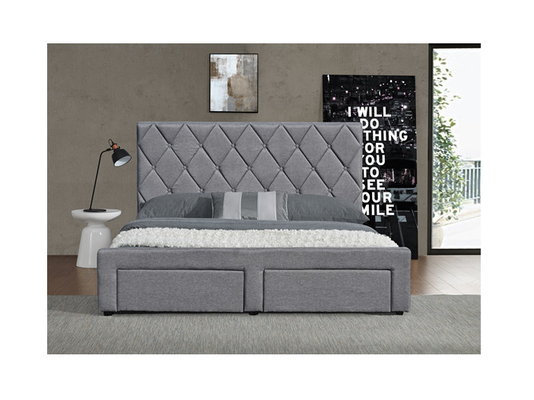 Tessuto del velluto del letto di re Size Tufted Storage dell'OEM con quattro cassetti di stoccaggio