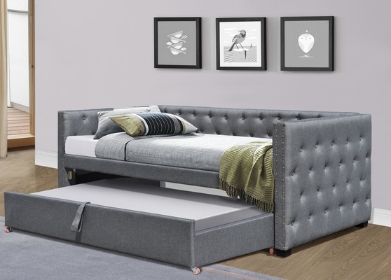 Il velluto a grandezza naturale ha ricoperto il posto letto per ricoveri giornalieri per estrarre far rotolare il letto singolo Chesterfield Grey Plush