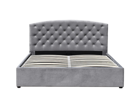 Doppio re Size Unadjustable Fabric di gas dell'ascensore del letto a stecche di stoccaggio ha ricoperto il letto di Sleigh