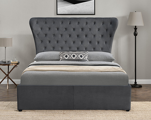 Letto di stoccaggio del velluto trapuntato alta testata