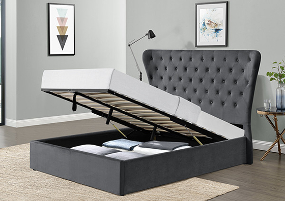 Letto di stoccaggio del velluto trapuntato alta testata