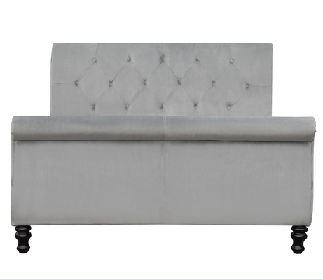 Dimensione ricoperta Sleigh di re della struttura del letto di Chesterfield con i bottoni